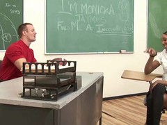 Schoolgirl learns the smack of an experienced love-tool